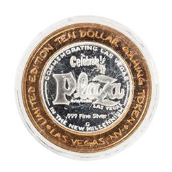.999 Silver Plaza Las Vegas, NV $10 Casino Limited Edition Gaming Token