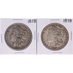 Lot of (2) 1878 $1 Morgan Silver Dollar Coins