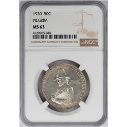 1920 Pilgrim Tercentenary Commemorative Half Dollar Coin NGC MS63