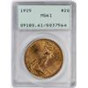 Image 1 : 1925 $20 St. Gaudens Double Eagle Gold Coin PCGS MS61 Green Rattler Holder