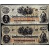 Image 1 : Lot of (2) 1862 $100 Confederate States of America Notes
