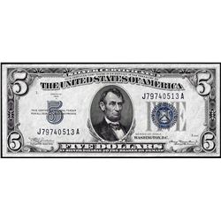 1934A $5 Silver Certificate Note