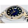 Image 6 : Rolex Mens Two Tone 14K Blue Vignette Diamond & Sapphire Datejust Wristwatch