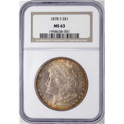 1878-S $1 Morgan Silver Dollar Coin NGC MS63 Nice Toning