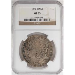 1884-O $1 Morgan Silver Dollar Coin NGC MS63 Nice Toning