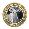 Image 1 : .999 Fine Silver Atlantis Casino & Resort Reno, NV $10 Limited Edition Gaming Token