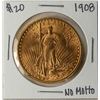 Image 1 : 1908 No Motto $20 St. Gaudens Double Eagle Gold Coin