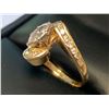 Image 2 : Ladies 14K Gold Marquise cut diamond solitaire cluster dress ring 1.13 carats with certificate value