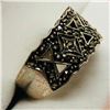 Image 2 : Silver Marcasite Ring (~weight 5.6g), Suggested Retail Value $100