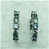 Image 2 : Silver Simulated Aquamarine Earrings, Suggested Retail Value $50