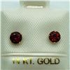 Image 2 : 14K Gold Garnet Earrings, Made in Canada, Suggested Retail Value $100
