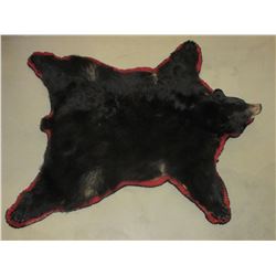 Double Matted Black Bear Rug- Good Condition- Nose To Tail 73"- Across Front Legs 70"