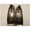 Image 3 : Unmarked Overlaid Bottle Opener Spurs- Scorpions- 1" Bands- 2.5" Shanks- 10 Point Rowels- Chap Guard