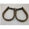 Image 2 : Early Brass Bound Oxbow Stirrups- 7" X 6"