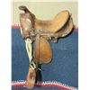 Image 1 : Unmarked Kids Saddle- All Original- 10.5" Seat- Tapaderos- Minor Damage on 1 Skirt