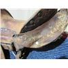 Image 3 : Unmarked Kids Saddle- All Original- 10.5" Seat- Tapaderos- Minor Damage on 1 Skirt