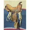 Image 4 : Unmarked Kids Saddle- All Original- 10.5" Seat- Tapaderos- Minor Damage on 1 Skirt