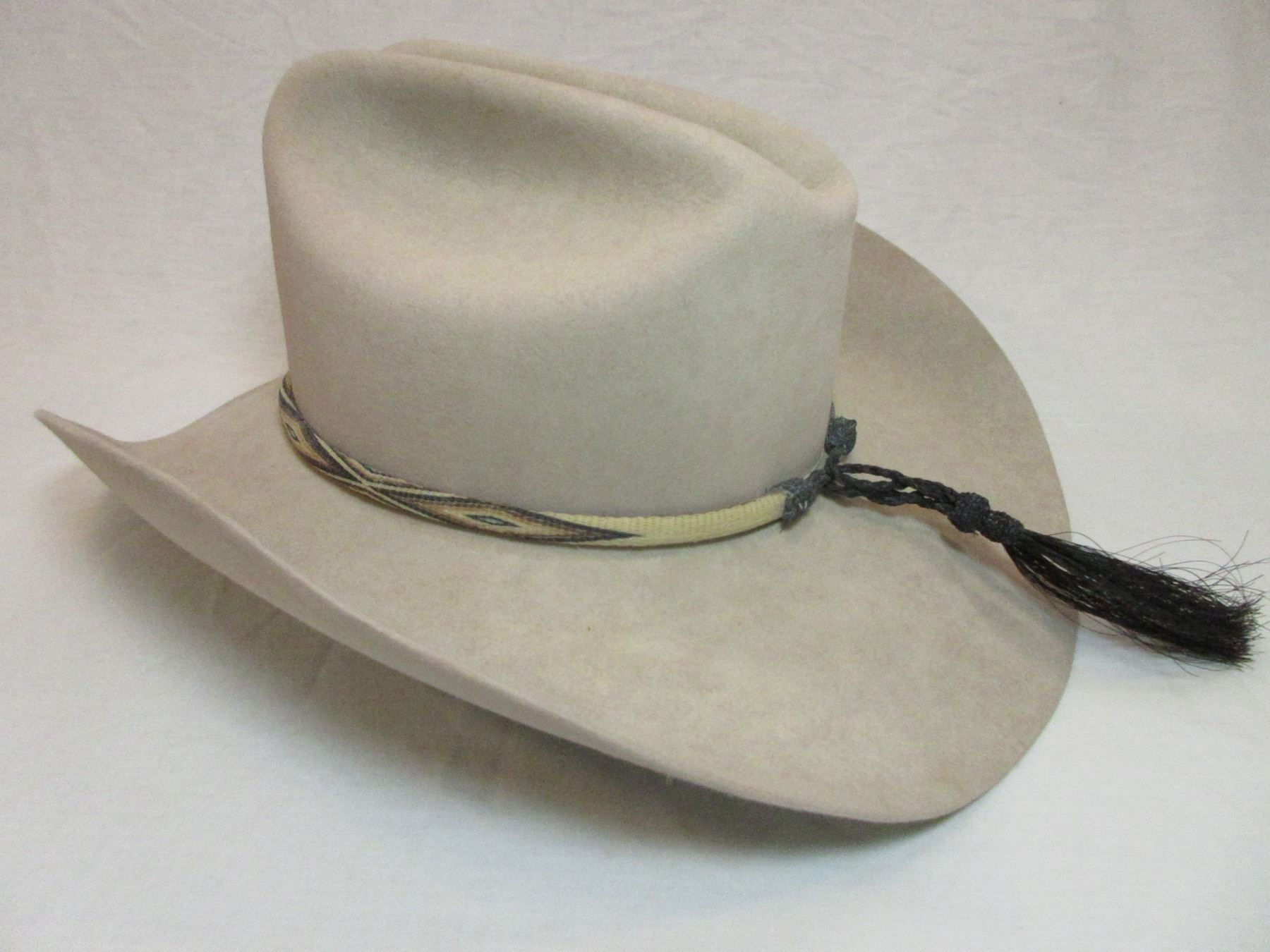 5X Stetson Hat Big Sky Hats Darby MT 6 7/8 Size Horse Hair Hat Band