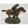 Image 1 : Signed Daniel Monfort Pony Express Rider- Resin- 83- 13"H X 10.5" X 6"Base
