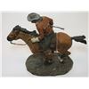 Image 3 : Signed Daniel Monfort Pony Express Rider- Resin- 83- 13"H X 10.5" X 6"Base