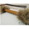 Image 7 : Buffalo Tomahawk- Contemporary Creek Tribe- Certificate of Authenticity- 26.5" X 13"- Beaded- Fur