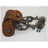 Image 8 : Marked E Garcia Silver Inlaid Spurs- Snake Pattern- 1.5" Bands- 2.5" Shanks- 14 Point Rowels