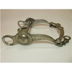 Marked Crockett Silver Overlaid Bit- California Cheek Halfbreed Mouth- Slobber Bar- Rein Chain Swive