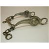 Image 6 : Marked Crockett Silver Overlaid Bit- California Cheek Halfbreed Mouth- Slobber Bar- Rein Chain Swive