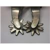 Image 2 : Marked Kelly Silver Overlaid Spurs- Heart Pattern- .75" Bands- 1.5" Shanks- 9 Point Rowels- Tooled S
