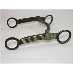 Unmarked Schnitger Silver Inlaid Bit- Straight Shank Grazing Mouth- Typical Schnitger Heavy Duty Bit