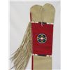 Image 2 : Contemporary Beaded and Fringed Native Scabbard- Cloth and Deer Antler- Flap- 45"L X 9" at Widest Pa
