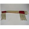 Image 5 : Contemporary Beaded and Fringed Native Scabbard- Cloth and Deer Antler- Flap- 45"L X 9" at Widest Pa