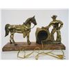 Image 5 : Horse and Cowboy Clock- Clock Works and is Marked United Self Starting- Plastic Base 20.5"L X 5"D X 