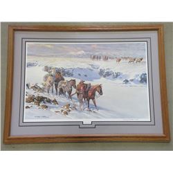 Signed Gary Carter Print- "Migration" 664/850- Frame 42" X 31"