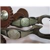 Image 3 : Marked Walt Rambo Austin TX Silver Overlaid Double Mounted Bottle Opener Spurs- .75" Bands- 2" Shank