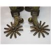 Image 2 : Marked Visalia Saddle Co SF Cal Brass Inlaid Spurs- Heart Pattern- 1" Bands- 2.5" Shanks- 12 Point R