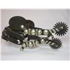 Image 3 : Unmarked Heavy Banded Schnitger Silver Inlaid Spurs- Cheyenne Split Heel Bands- 1" Bands- 3.5" Shank