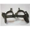 Image 9 : Unmarked Heavy Banded Schnitger Silver Inlaid Spurs- Cheyenne Split Heel Bands- 1" Bands- 3.5" Shank