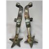 Prison Made Silver Inlaid Double Mounted Spurs- Canon City- .75" Bands- 2.5" Shanks- 5 Point Rowels-