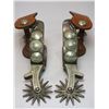 Marked Bliss Maker Monte Vista Colorado 170 Nickel Silver Overlaid Spurs- 1" Bands- 2.25" Shanks- 14
