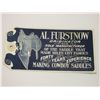 Image 1 : Original Al Furstinow Advertisement Card- 6.25" X 3.25"