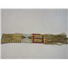 Image 4 : Beaded Sioux Pipe Bag- Double Sided- Rawhide- 23" X 5"- 12" Fringe- Minor Damage- Some Quill Loss