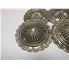 Image 2 : 4 Unmarked Stamped Scalloped Conchos- 2.25"
