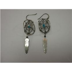 Unmarked Sterling and Turquoise Earrings