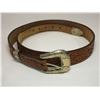 Image 1 : Unmarked Tooled Belt With Silver Ranger Buckle Set- 45"