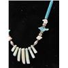 Image 2 : Unmarked Sterling and Turquoise Necklace- 10"