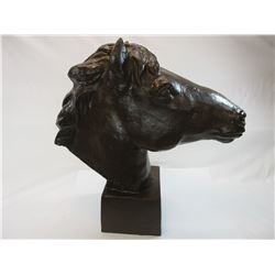 Cast Iron Horse Head- 8" Base- 23" H