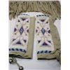 Image 2 : Beaded and Fringed Native Baby Dress- Doeskin- Beaded Drops- Some Fringe Loss- 20"L X 15"W at Should