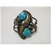 Image 1 : Marked H Wilson Bracelet- Silverplate- Turquoise- Bear Claws