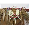 Image 3 : Native Beaded and Fringed Jacket and Chaps Outfit- Necklace With Faux Claws and Beads- One Sleeve Mi